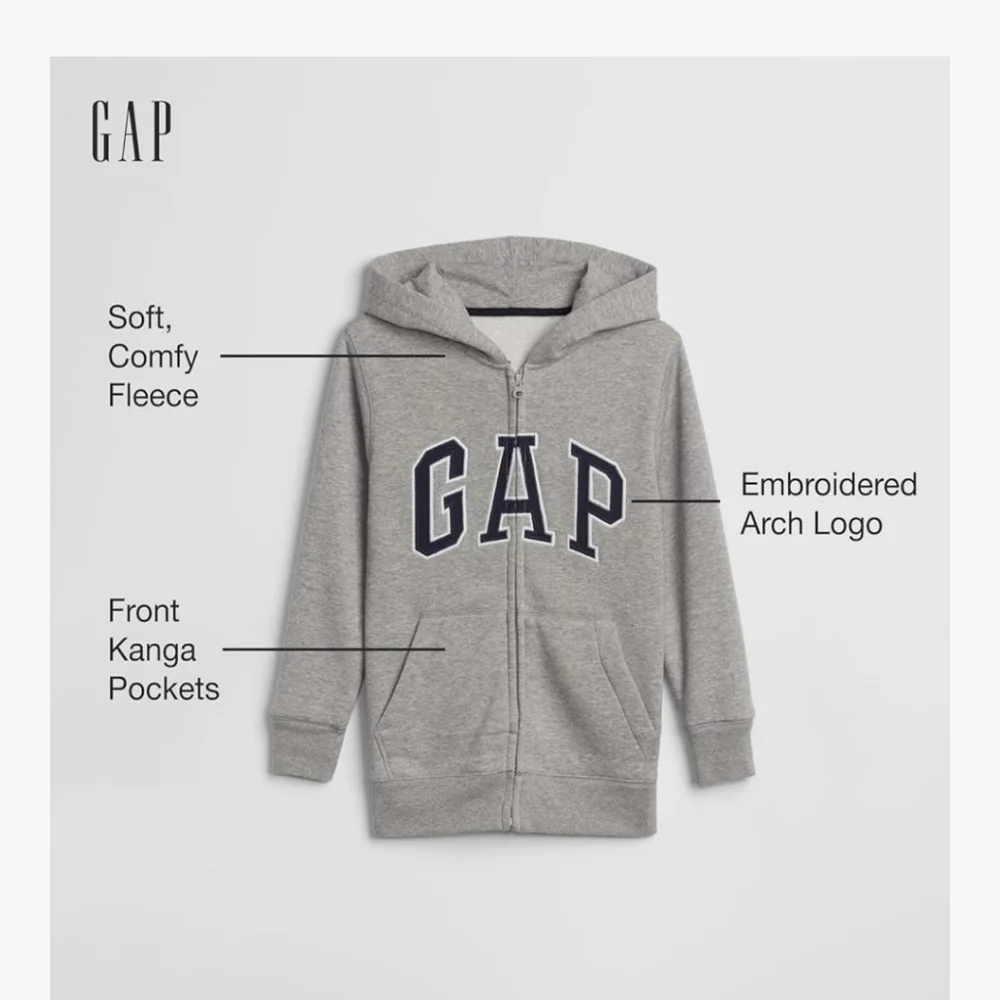 2 GAP Kids Bold Zip-Up Hoodies XXL KIDS
